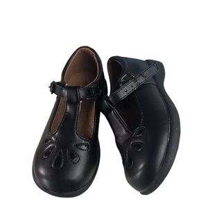 SCHOOL RIDER JACKIE School Shoes Girl Black Size 8 Metal pin closure